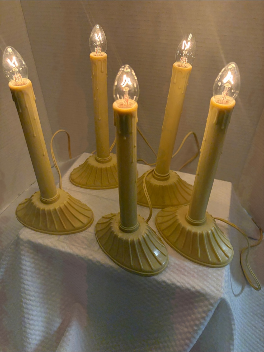 Vintage Electric Window Christmas Candles - Set of 5 (Working!) - Picture 3 of 13